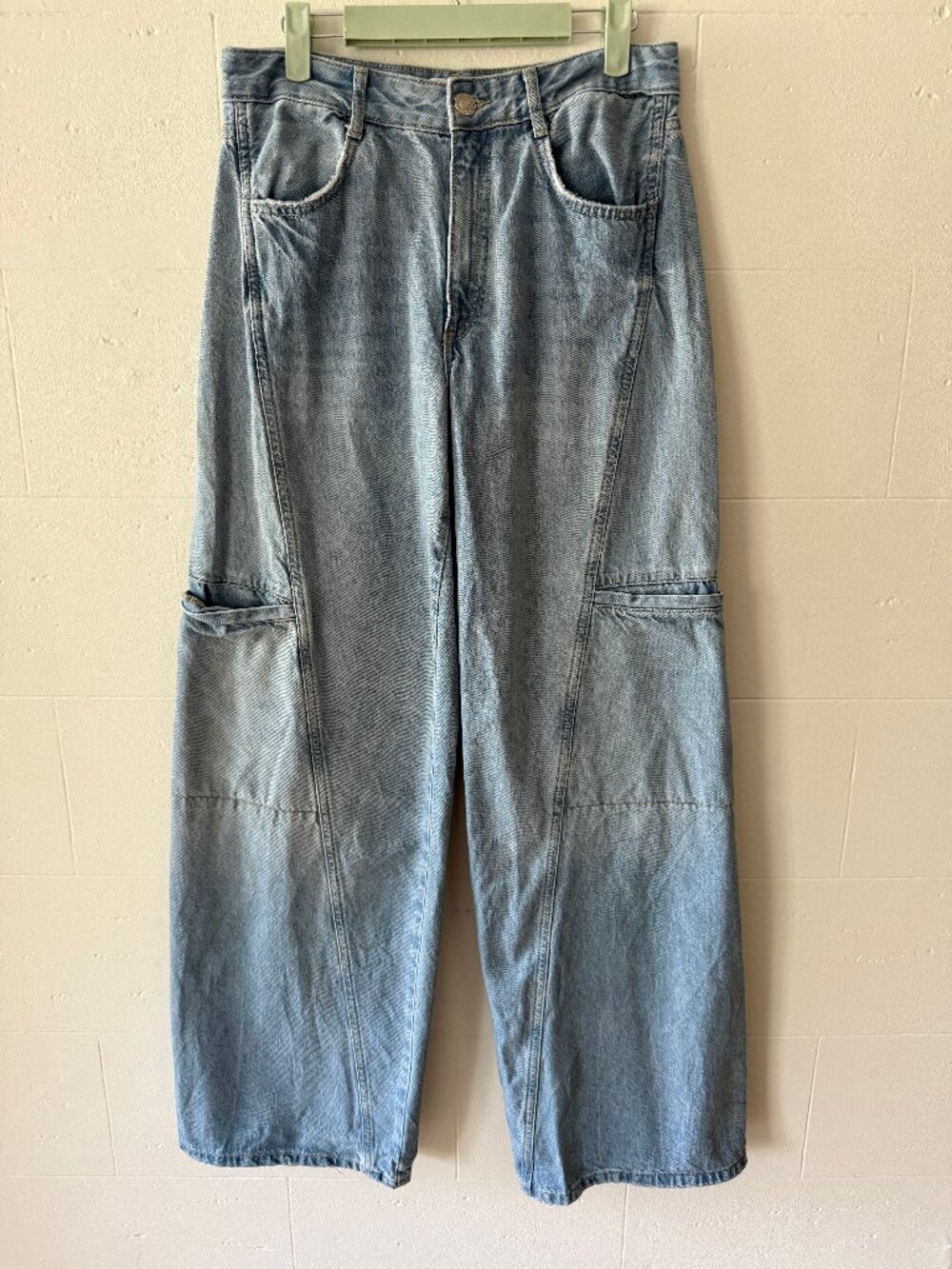 Zara | Wide Leg Jeans Carpenter Baggy Denim Pants High Rise | Size 6